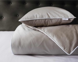 Pościel satynowa 160x200 Mako Satin 62 beżowa z lamówką-3