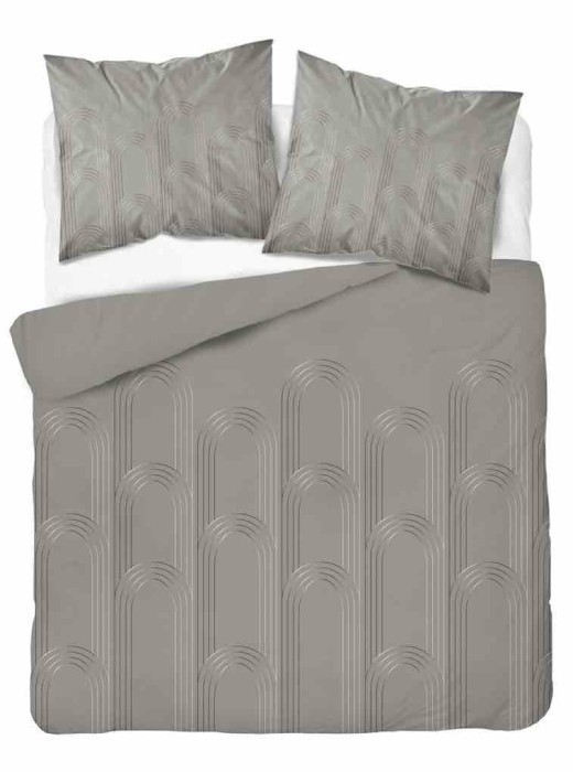 Pościel satynowa 220x200 Home Satin 64 geometryczna beżowa-2