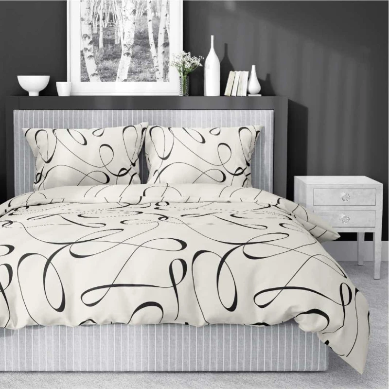 Pościel satynowa 180x200 Home Satin 58 beżowa esy floresy-1