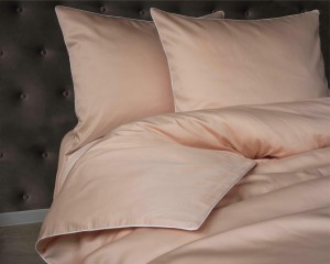 Pościel satynowa 220x200 Mako Satin 62 brzoskwiniowa z lamówką-4