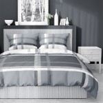 Pościel satynowa 220x200 Home Satin 40 szara biała kratka