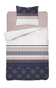 Pościel bawełniana 140x200 granatowa pudrowa glamour ornamenty Bawełna 88-1