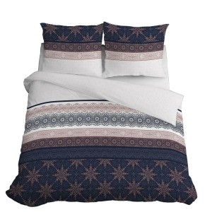Pościel bawełniana 140x200 granatowa pudrowa glamour ornamenty Bawełna 88-4