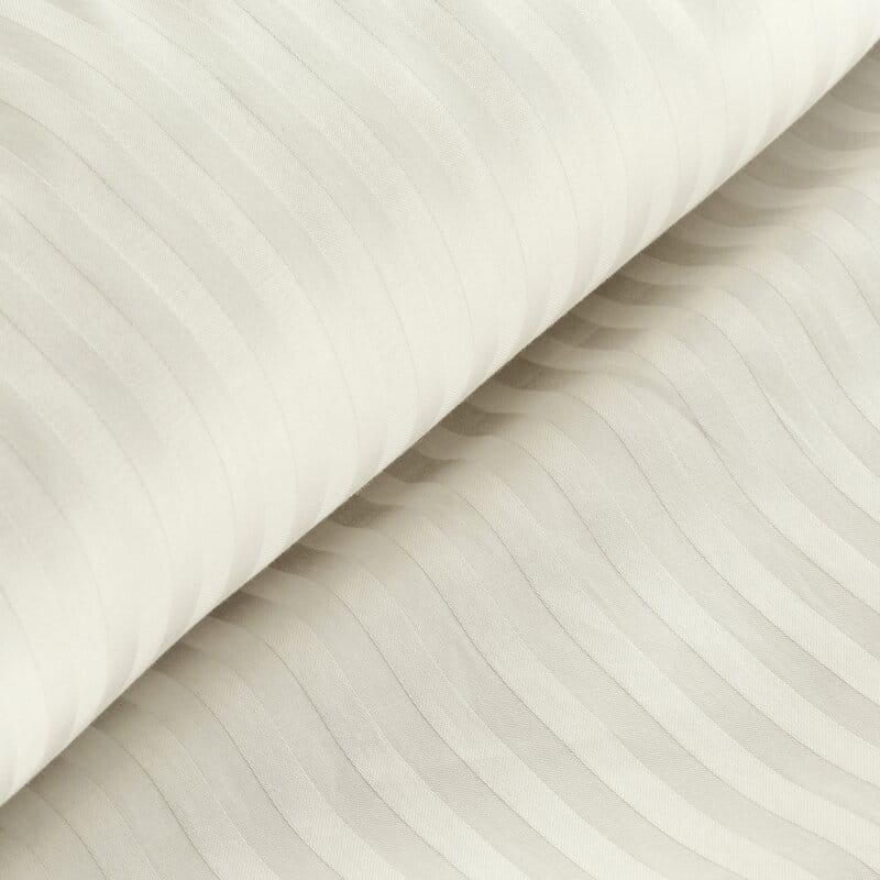 Pościel satynowa 160x200 Vera kremowa prążki adamaszkowa-3