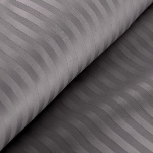 Pościel satynowa 160x200 Vera stalowa prążki adamaszkowa-4