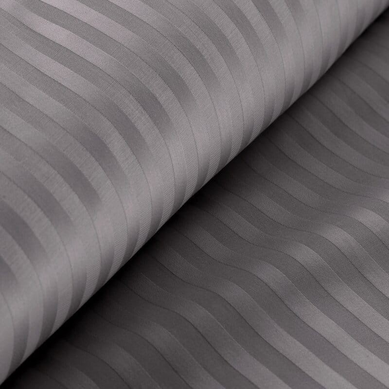 Pościel satynowa 160x200 Vera stalowa prążki adamaszkowa-4