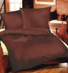 Pościel bawełniana 140x200 brązowa Jednobarwna