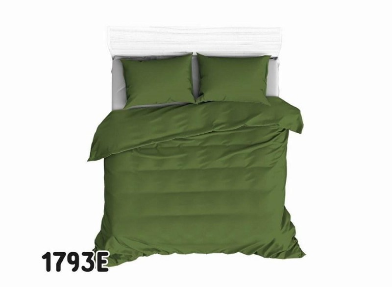 Pościel bawełniana 160x200 Extra zielona butelkowa jednobarwna-1