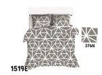 Pościel bawełniana 200x220 Extra szara biała geometryczna
