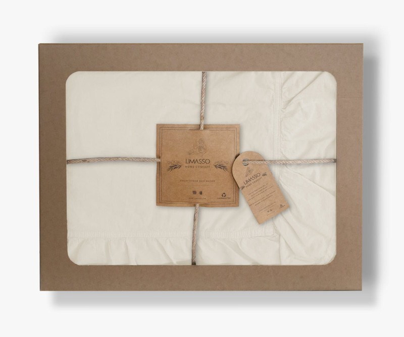 34053Pościel bawełniana 160x200 szara ciemna z falbanką jednobarwna w pudełku jednobarwna Stonewashed Natural Grey-3