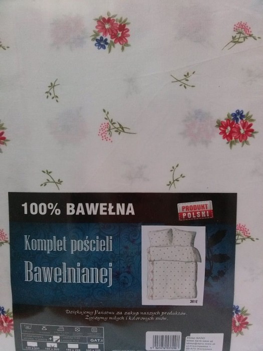 34102Pościel bawełniana 160x200 1453E Bordiura Czerwona-2
