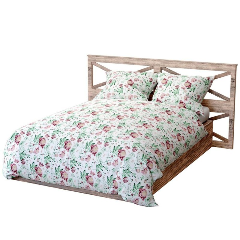 34155Pościel bawełniana 220x200 Peony light biała bordowa zielona peonie kwiaty Bawełna 3-3