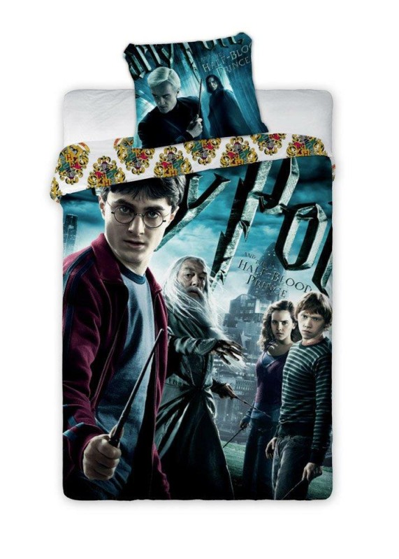 34228Pościel bawełniana 160x200 Harry Potter 001 turkusowa młodzieżowa poszewka 70x80 Faro-1