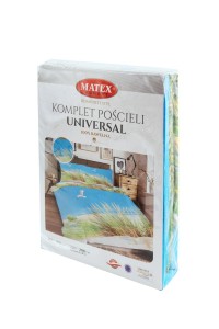 34310Pościel bawełniana 220x200 Plaża mewy trawa niebieska zielona Universal Matex-3