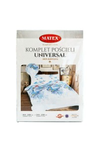 34312Pościel bawełniana 220x200 Motylki biała niebieska Universal Matex-2