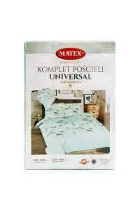 34313Pościel bawełniana 160x200 Kwiaty miętowa Universal Matex-2