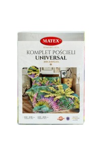 34320Pościel bawełniana 160x200 Liście zielona kolorowa Universal Matex-2