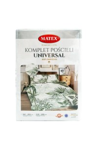 34321Pościel bawełniana 160x200 Liście palmy zielona Universal Matex-2