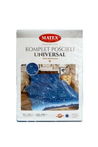 34323Pościel bawełniana 220x200 Gwiazdy księżyce niebieska Universal Matex-2