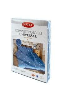34323Pościel bawełniana 220x200 Gwiazdy księżyce niebieska Universal Matex-3