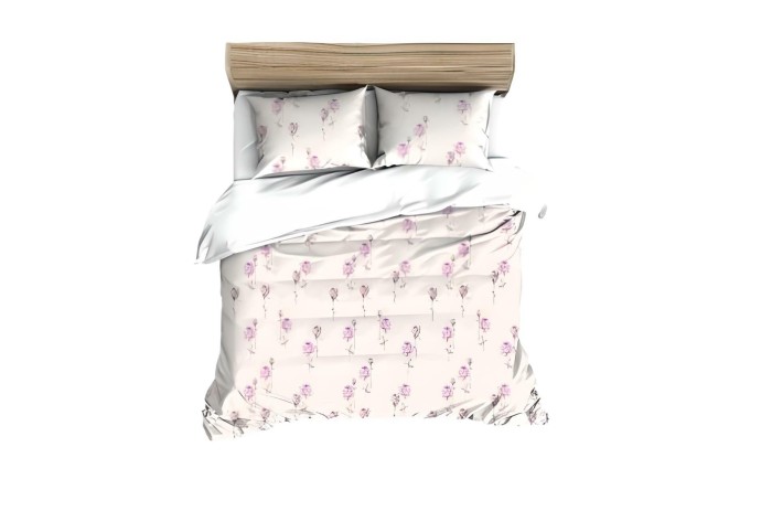Pościel bawełniana 160x200 Bawełna Max pudrowa różowa róże-1