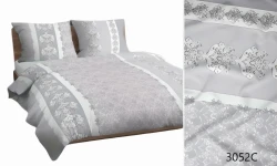Pościel bawełniana 140x200 Bawełna Max szara ornamenty