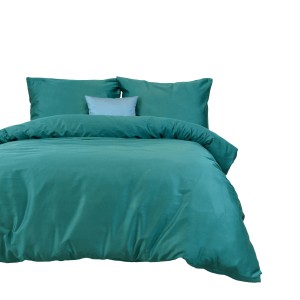 34544Pościel satynowa 220x200 turkusowa ciemna 042 jednobarwna Darymex-2