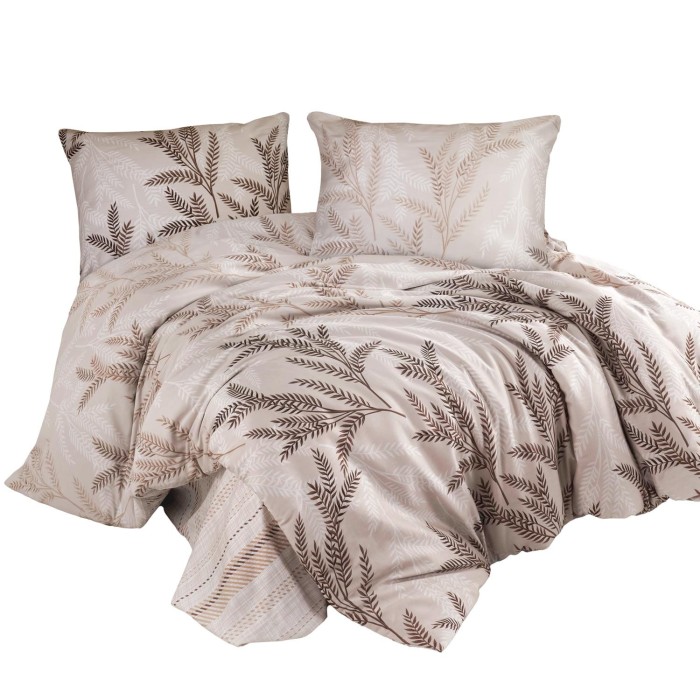 34549Pościel satynowa 160x200 Alisa beżowa brązowa gałązki Exclusive 24-2