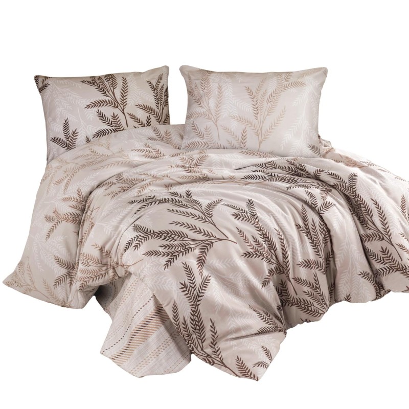 34549Pościel satynowa 160x200 Alisa beżowa brązowa gałązki Exclusive 24-2