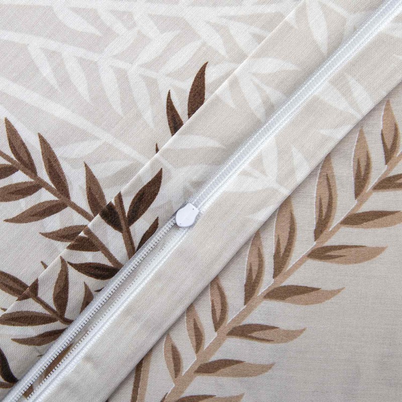 34549Pościel satynowa 160x200 Alisa beżowa brązowa gałązki Exclusive 24-3