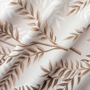 34549Pościel satynowa 160x200 Alisa beżowa brązowa gałązki Exclusive 24-4