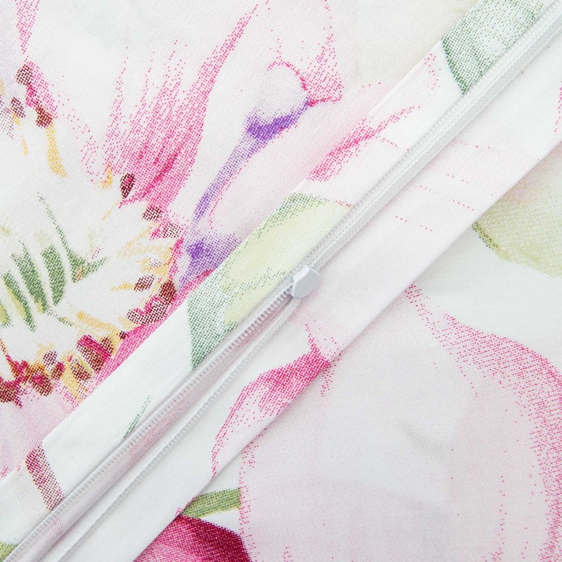 34550Pościel satynowa 160x200 Pataya różowa biała kwiaty Exclusive 24-3