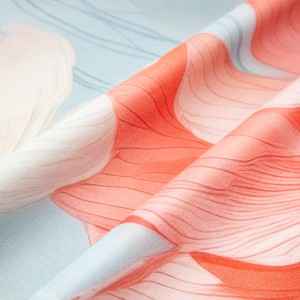 34588Pościel satynowa 160x200 Kwiaty niebieska czerwona 12406 SATYNLOVE PREMIUM-2