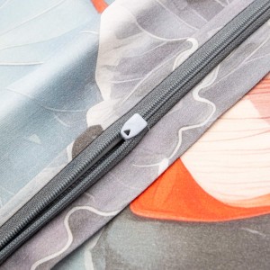 34588Pościel satynowa 160x200 Kwiaty niebieska czerwona 12406 SATYNLOVE PREMIUM-3