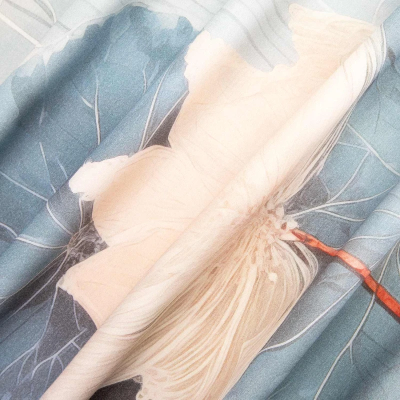 34588Pościel satynowa 160x200 Kwiaty niebieska czerwona 12406 SATYNLOVE PREMIUM-7