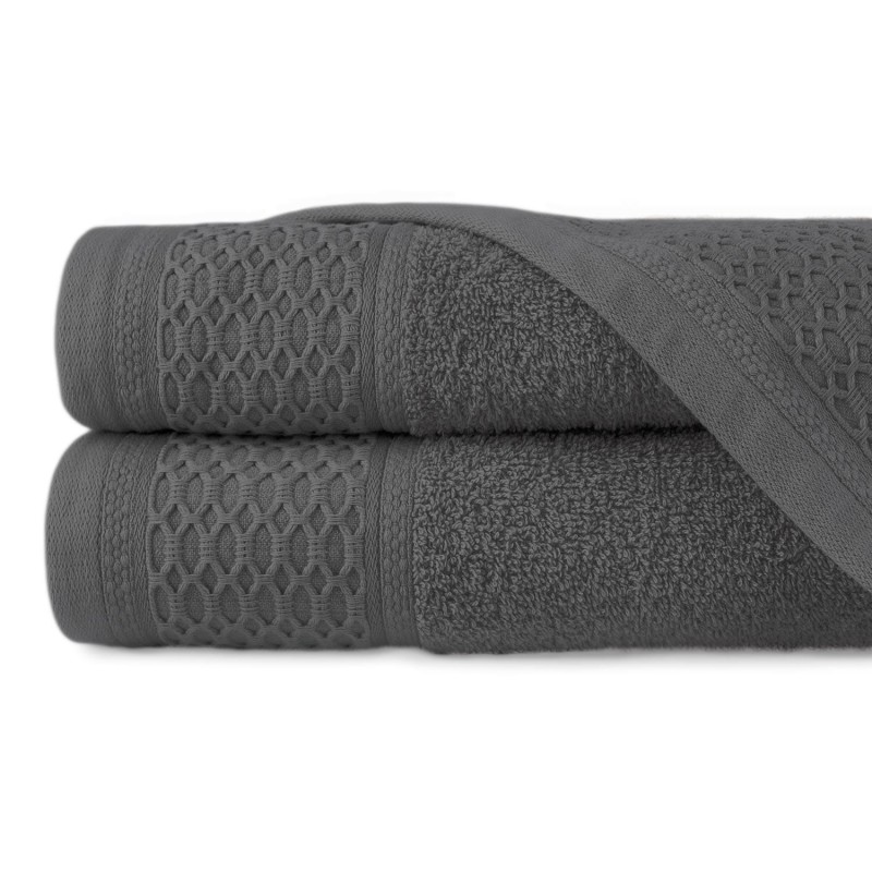 Ręcznik bawełniany 70x140 Solano grafitowy frotte 470 g/m2-1