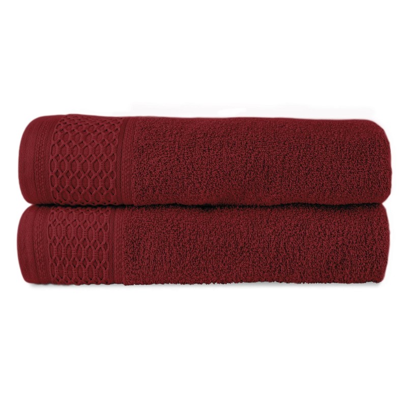 Ręcznik bawełniany 70x140 Solano bordowy frotte 470 g/m2-2