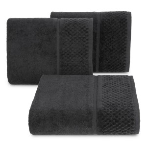 Ręcznik bawełniany 70x140 Ibiza czarny frotte 550g/m2-2