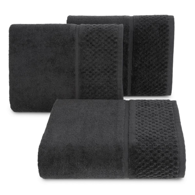 Ręcznik bawełniany 70x140 Ibiza czarny frotte 550g/m2-2
