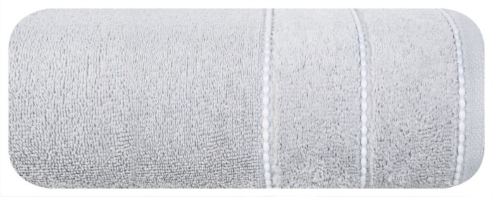 Ręcznik bawełniany 70x140 Mari srebrny z welurową bordiurą 500g/m2-1