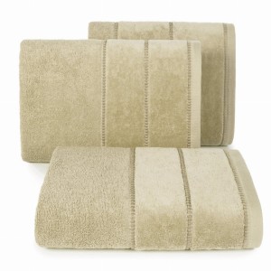 Ręcznik Mari 70x140 beżowy z welurową bordiurą 500g/m2 Eurofirany-2