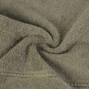 Ręcznik bawełniany 70x140 Mari brązowy jasny z welurową bordiurą 500g/m2-4