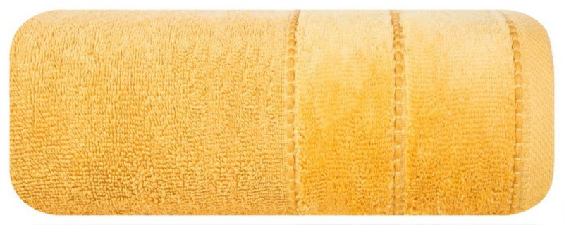 Ręcznik bawełniany 70x140 Mari musztardowy z welurową bordiurą 500g/m2-1