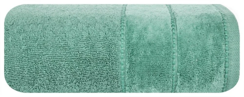Ręcznik bawełniany 70x140 Mari zielony z welurową bordiurą 500g/m2-1