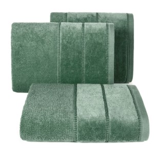 Ręcznik bawełniany 70x140 Mari zielony butelkowy z welurową bordiurą 500g/m2-2