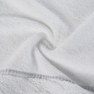 Ręcznik bawełniany 50x90 Mari biały z welurową bordiurą 500g/m2-4