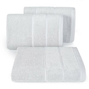Ręcznik bawełniany 50x90 Mari srebrny z welurową bordiurą 500g/m2-2