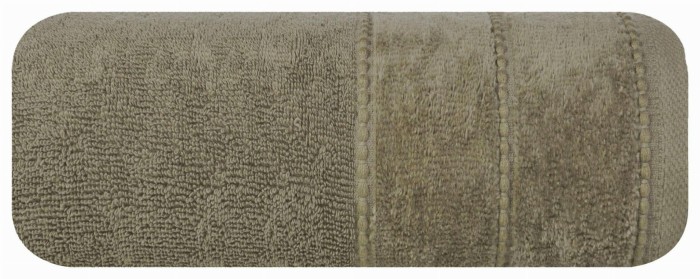 Ręcznik bawełniany 50x90 Mari brązowy z welurową bordiurą 500g/m2-1