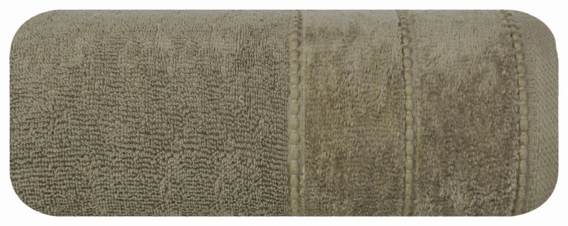 Ręcznik bawełniany 50x90 Mari brązowy z welurową bordiurą 500g/m2-1