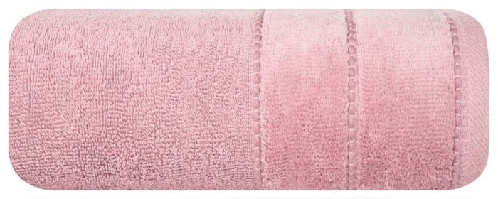 Ręcznik bawełniany 50x90 Mari liliowy różowy z welurową bordiurą 500g/m2-1